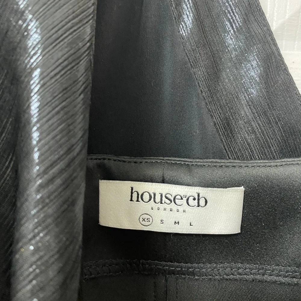 House of CB VONA' BLACK ASYMMETRIC DRAPED GOWN XS - Picture 7 of 8